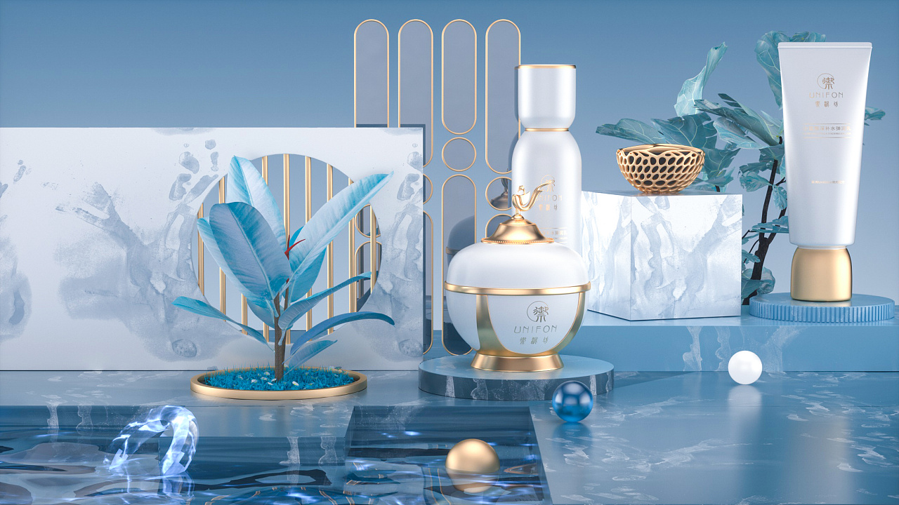 c4d 护肤品电商海报视觉|三维|其他三维|flar丶神话 - 原创作品 - 站