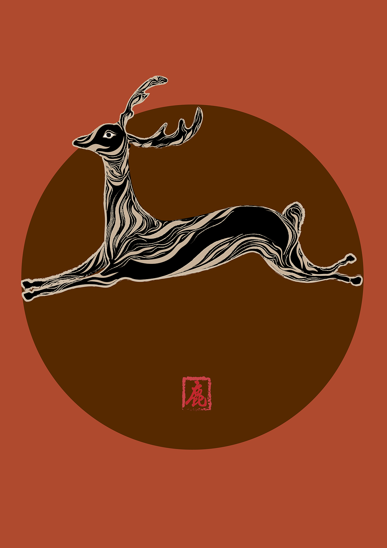 鹿,通禄,寓意福禄。