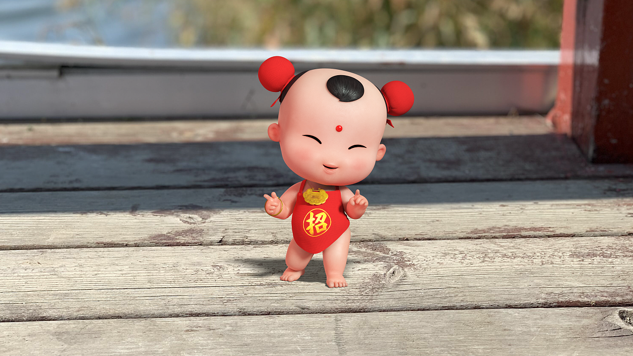 【招财童子】左边画个虫虫 右边画个龙龙