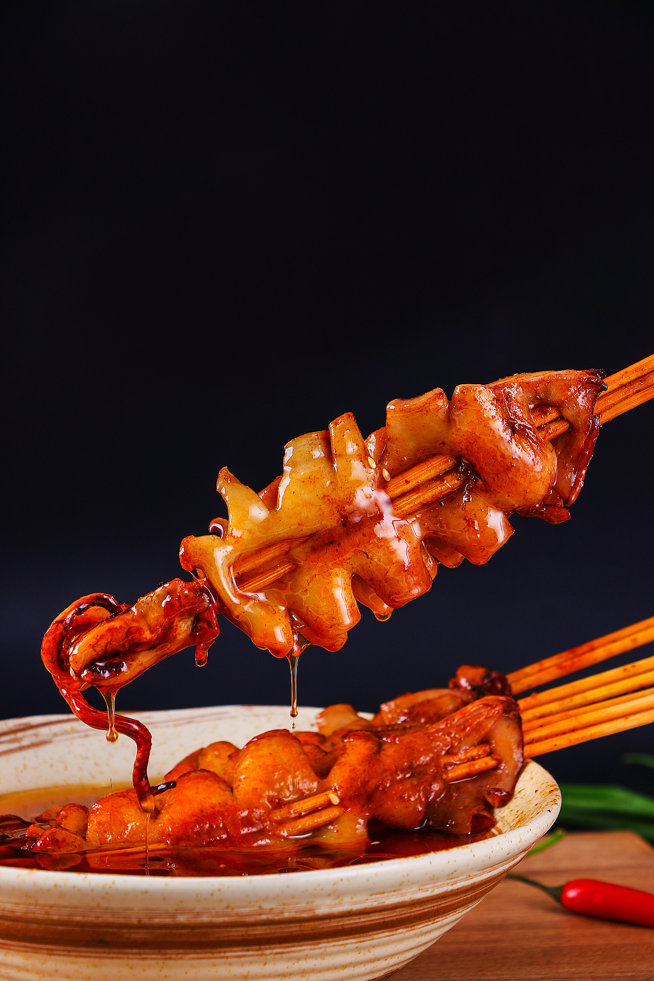 鱿鱼串拍摄 烤鱿鱼