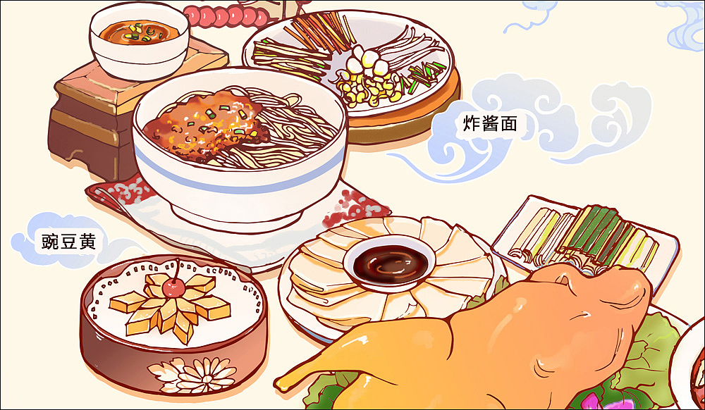 北京美食印象（图ZMTIxMzcwODUy） - 商业插画 - 站酷设计师Shine小画原创素材 - 站酷ZCOOL