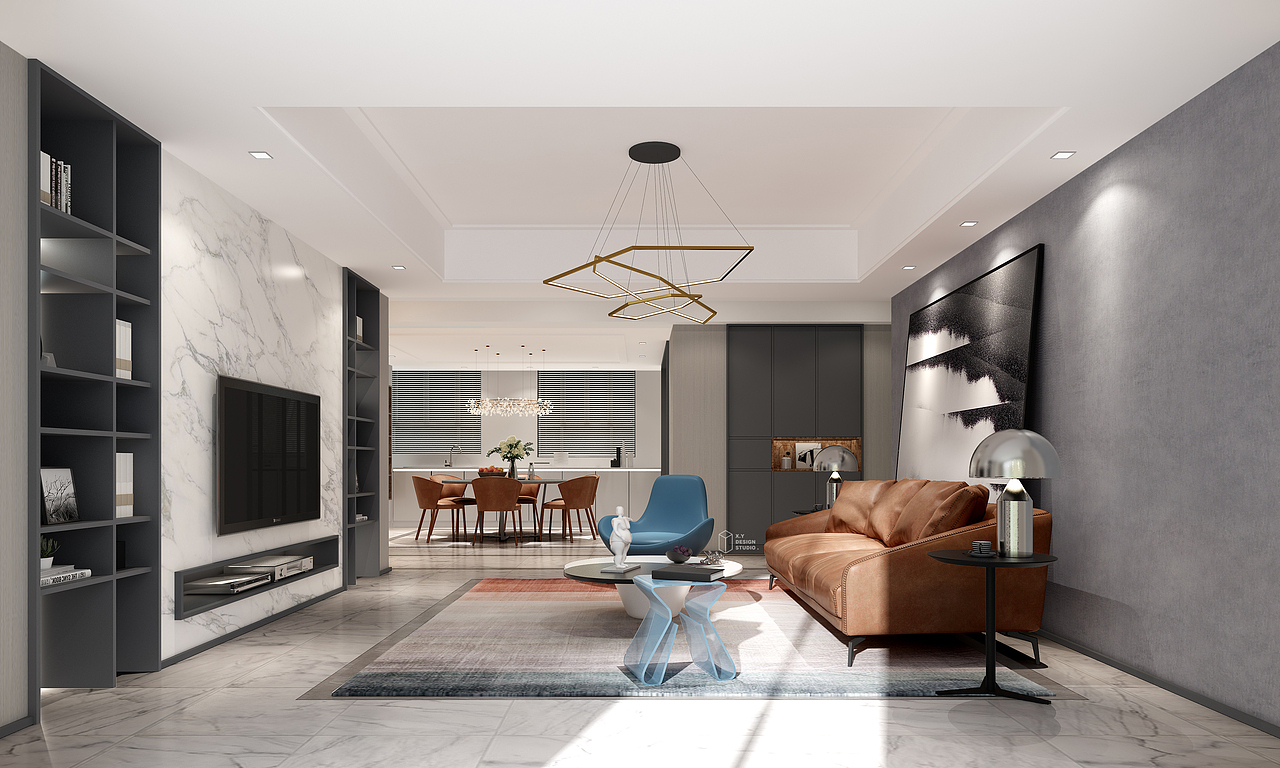 荷澜庭丨丨平层（图ZMTQ4NDQ1NjU2） - 家装设计 - 站酷设计师张响原创素材 - 站酷ZCOOL