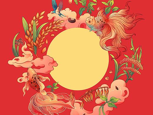 大米包装插画