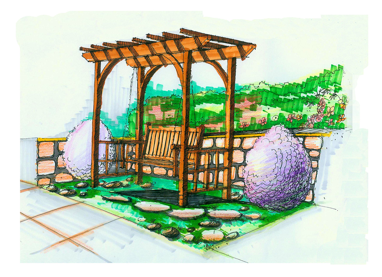 景观小品手绘（图ZNzk0ODUzNjg=） - 景观设计 - 站酷设计师九层之台原创素材 - 站酷ZCOOL