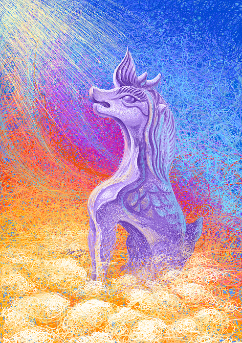 五脊六兽(一）（图ZODU3MzQ0ODg=） - 艺术插画 - 站酷设计师feii原创素材 - 站酷ZCOOL