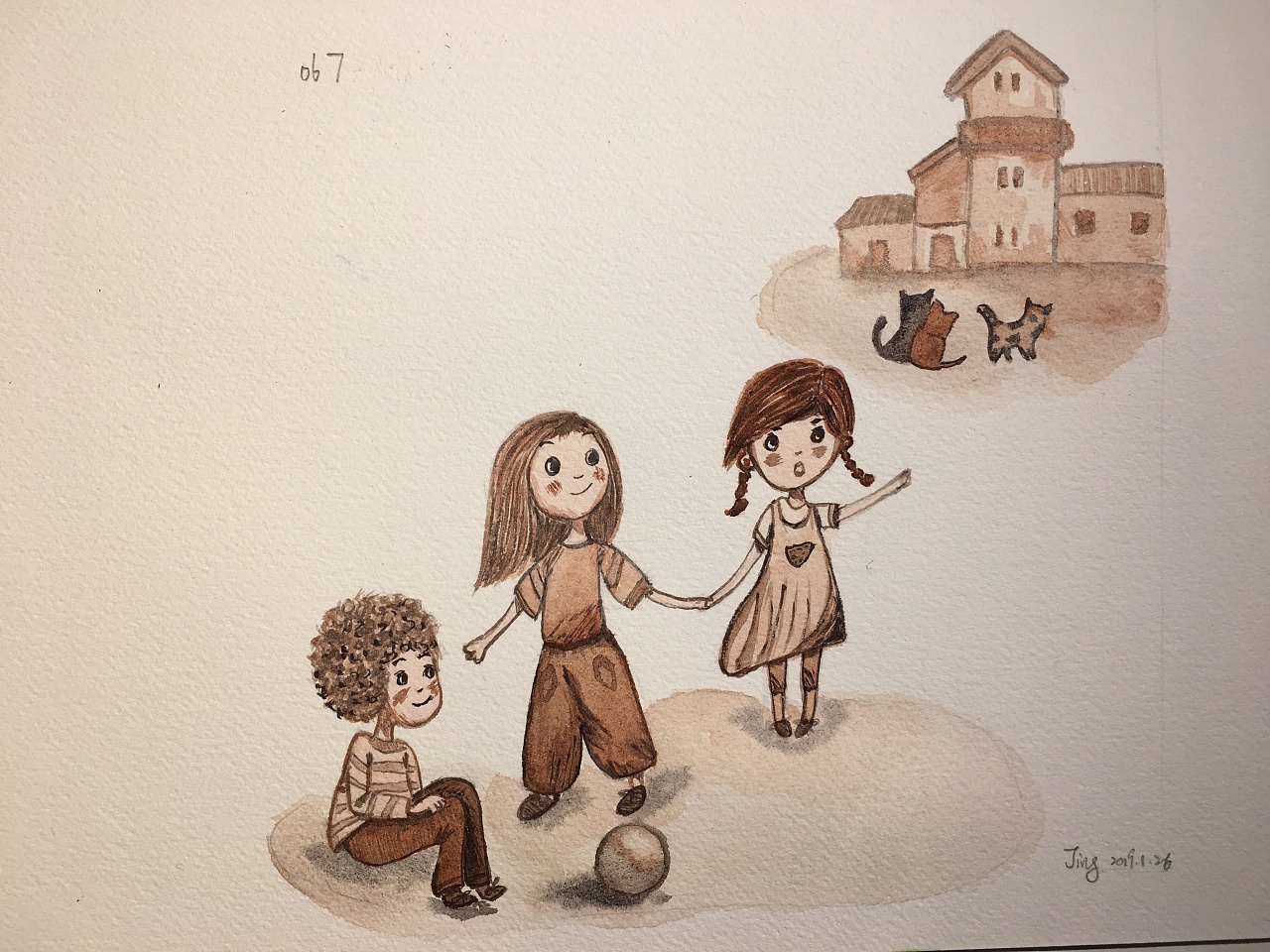 单色调水彩练习|插画|插画习作|静喏宝贝 - 原创作品 - 站酷 (zcool)