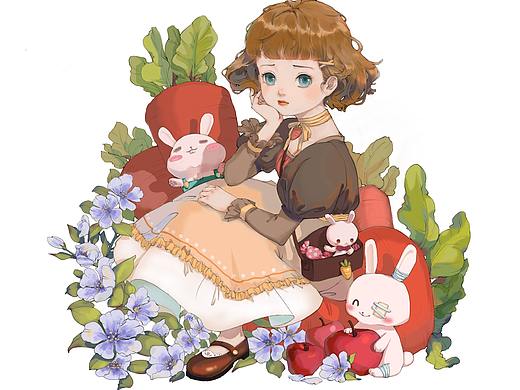 少女与兔兔兔子