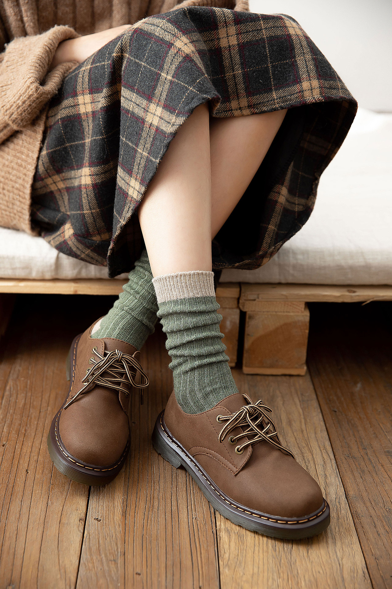 2019秋冬款女袜堆堆袜袜子拼色