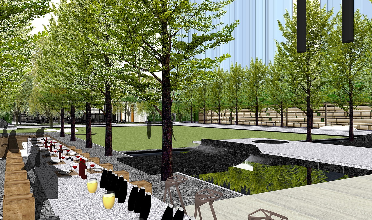 现代售楼部景观SU模型下载