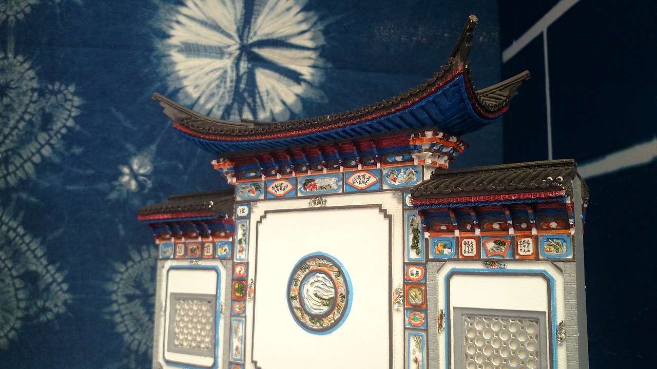 云南彝族壁画房屋腰线彩绘古建筑彩绘古建彩画