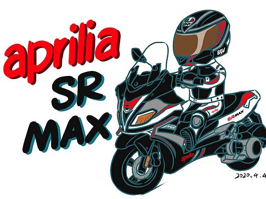 阿普利亚摩托SRMAXQ版插画