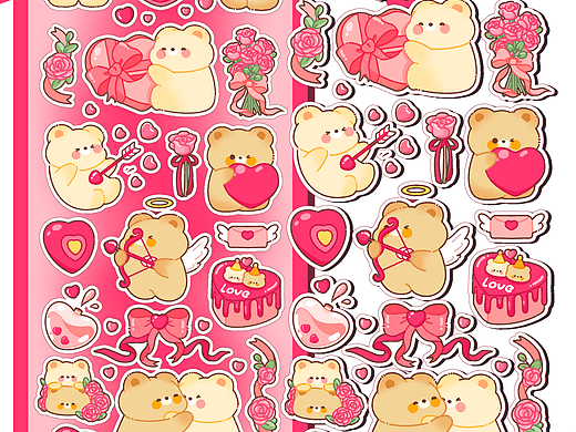 小熊系列贴之七夕快乐（个人主页-ZNjkyMTU3Njg=） - 商业插画 - 站酷设计师银果儿原创素材 - 站酷ZCOOL