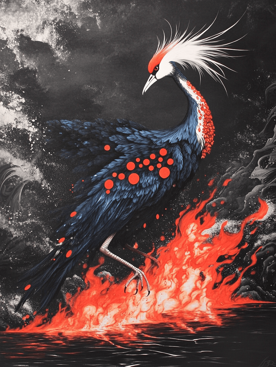 毕方的传说：神话中的神秘生物🌌✨（图ZMzc4NDczMzcy） - AI作品 - 站酷设计师快乐章章原创素材 - 站酷ZCOOL