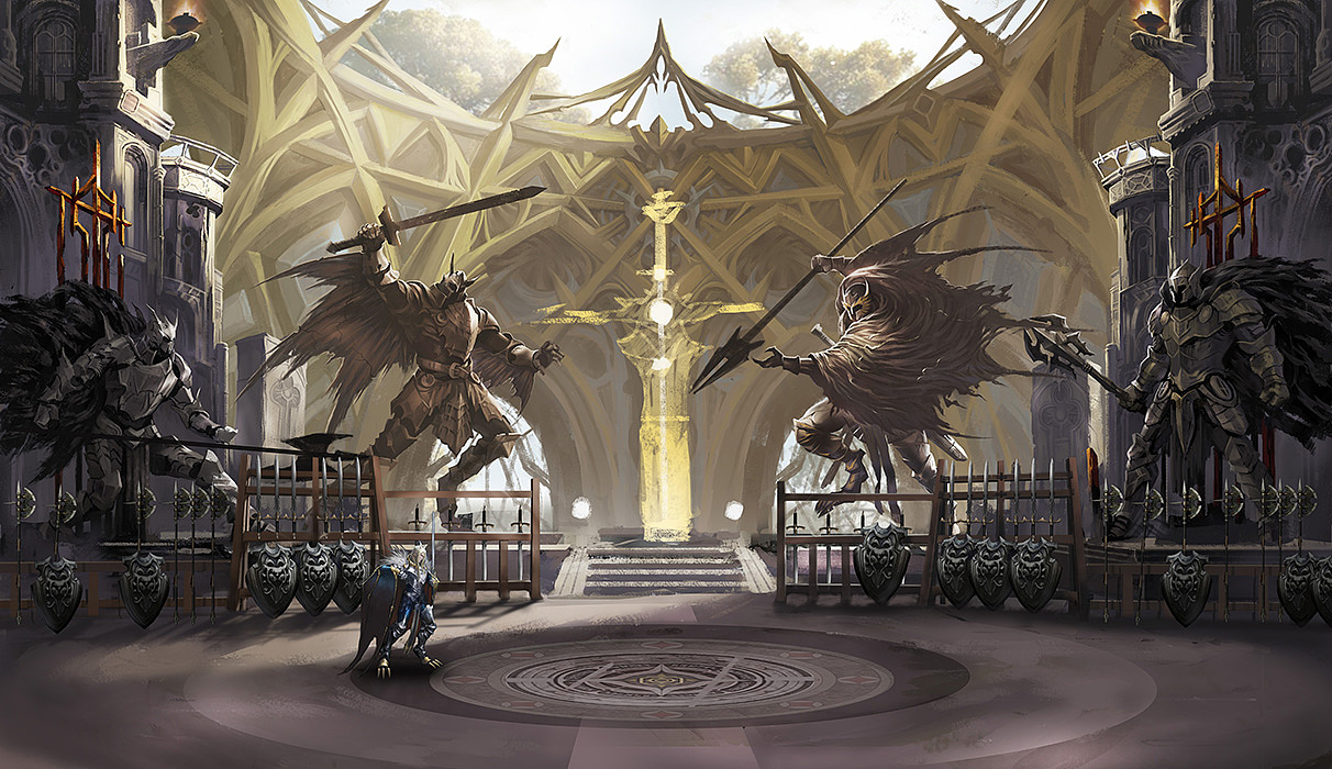 演武场为例分享绘画步骤