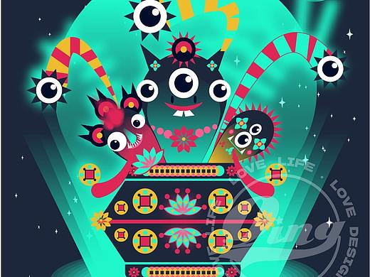 怪兽星球－科幻风（个人主页-ZNTYxNzkwMzY=） - 商业插画 - 站酷设计师木青青原创素材 - 站酷ZCOOL
