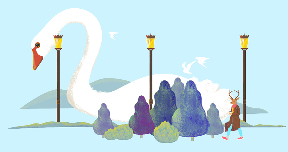 uin旅游鞋店面形象插画