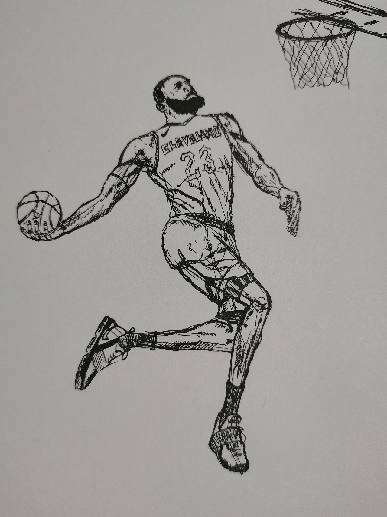 詹姆斯简笔画篮球图片