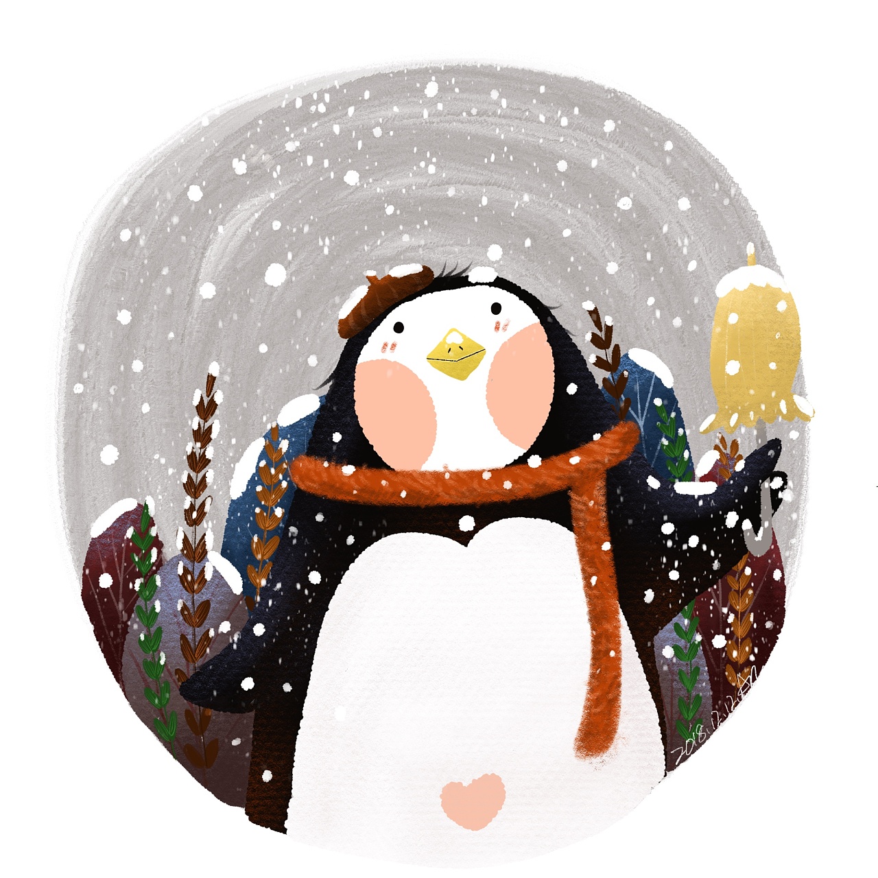 等雪的胖企鹅|插画|儿童插画|路人丁nad - 原创作品 - 站酷 (zcool)