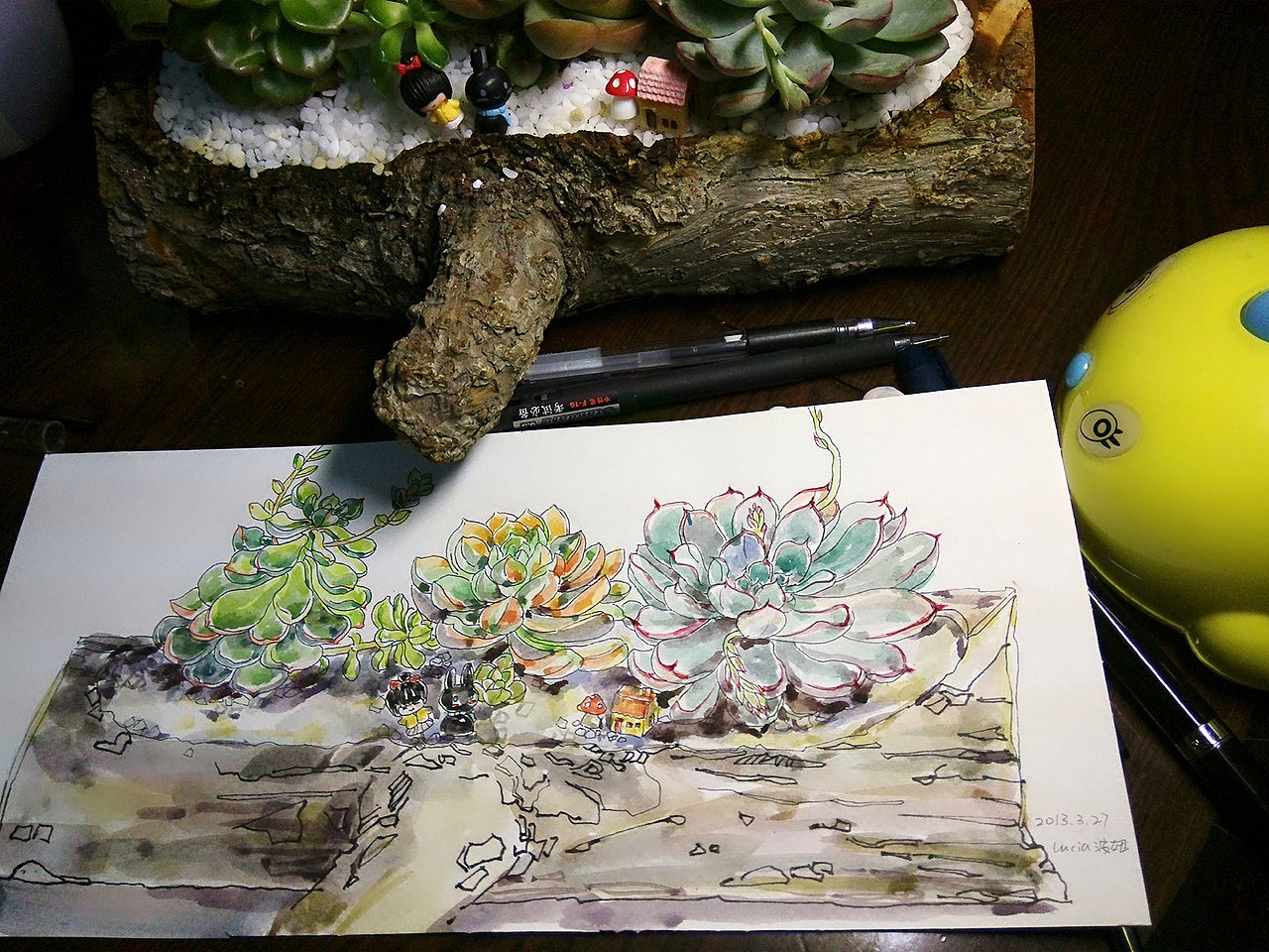 尝试画多肉（图ZNDUzMDk2MDQ=） - 创作习作 - 站酷设计师lucia835835原创素材 - 站酷ZCOOL