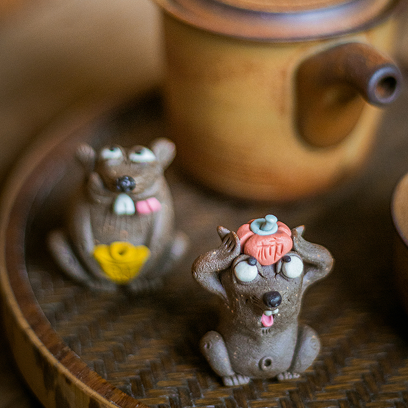 器十二原创手工陶瓷捏雕生肖鼠 迷你 茶宠香插摆件（图ZMjE5ODg0ODU2） - 其他手工艺 - 站酷设计师器十二原创素材 - 站酷ZCOOL