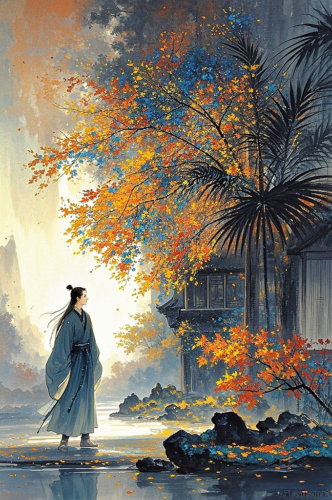 堪图画|榈庭多落叶,慨然知已秋