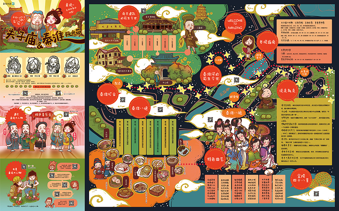 南京夫子庙手绘地图