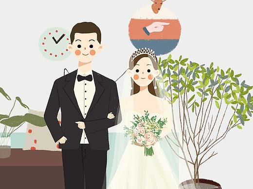 婚礼请柬插画定制