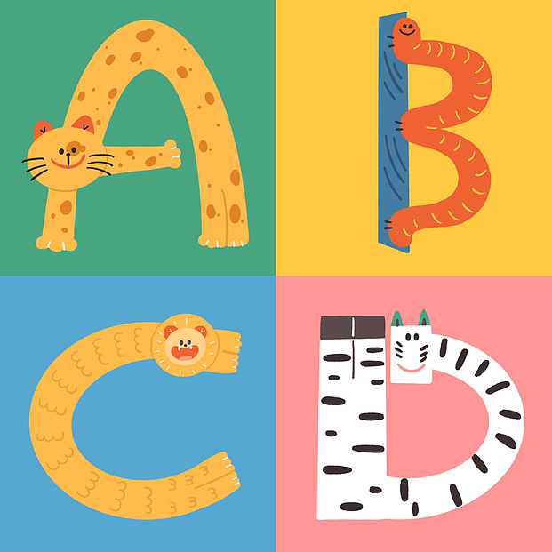 字母插画设计 原创儿童插画（图ZMzQwMzg5ODgw） - 儿童插画 - 站酷设计师怎么做自己原创素材 - 站酷ZCOOL
