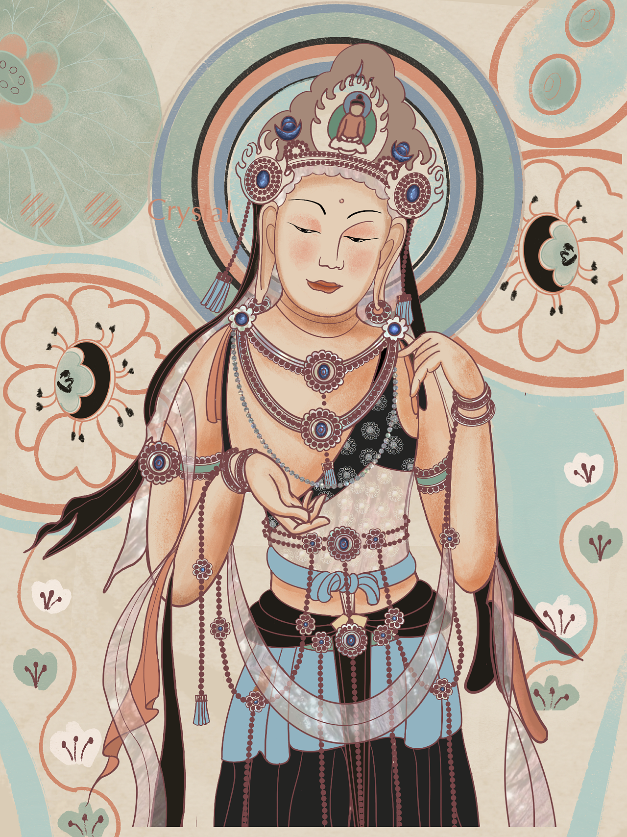 ipad敦煌壁画插画作品练习|插画|创作习作|小倔 - 原创作品 - 站酷