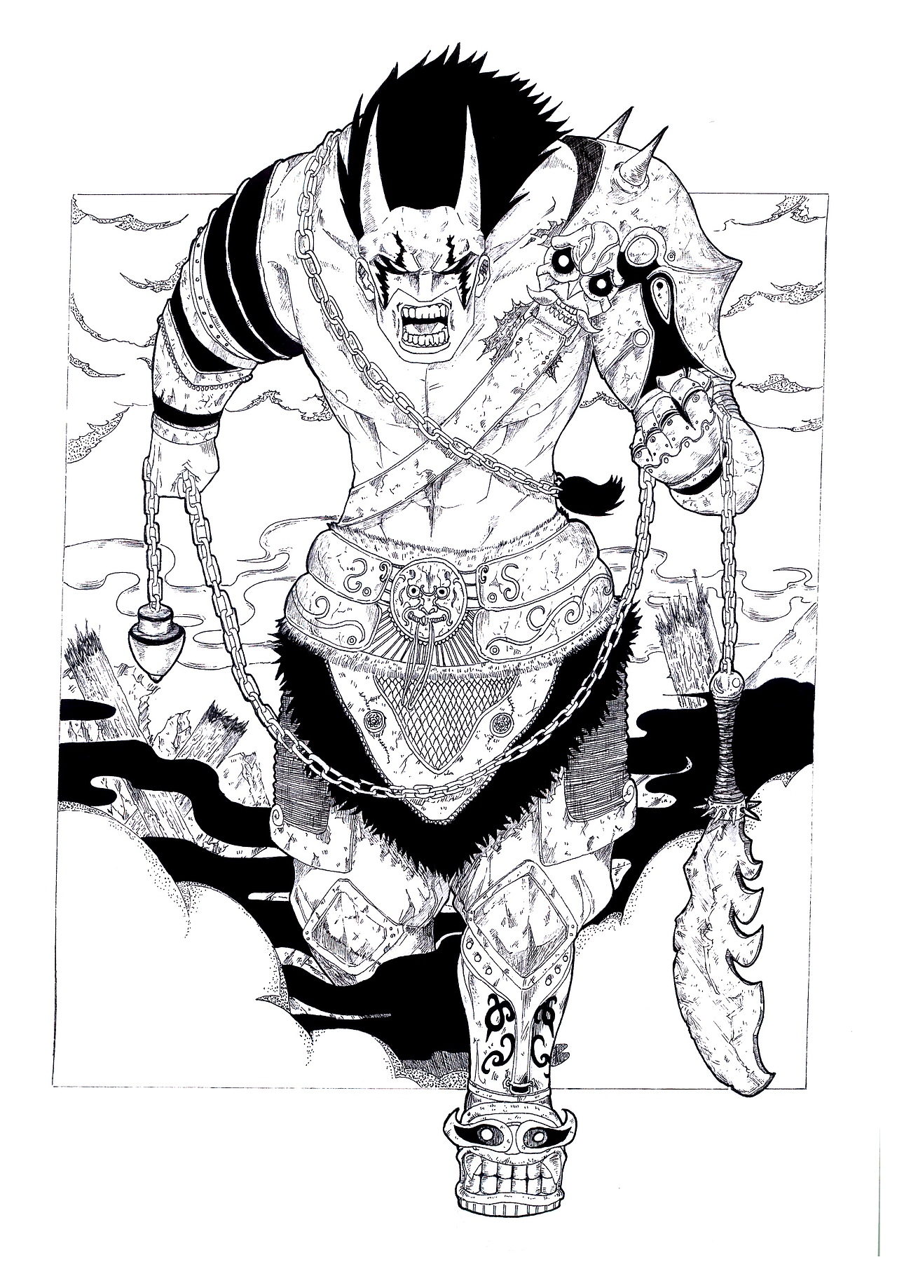 原创三国人物黑白插画（图ZNTI3MjU5MDg=） - 创作习作 - 站酷设计师小麦一味原创素材 - 站酷ZCOOL