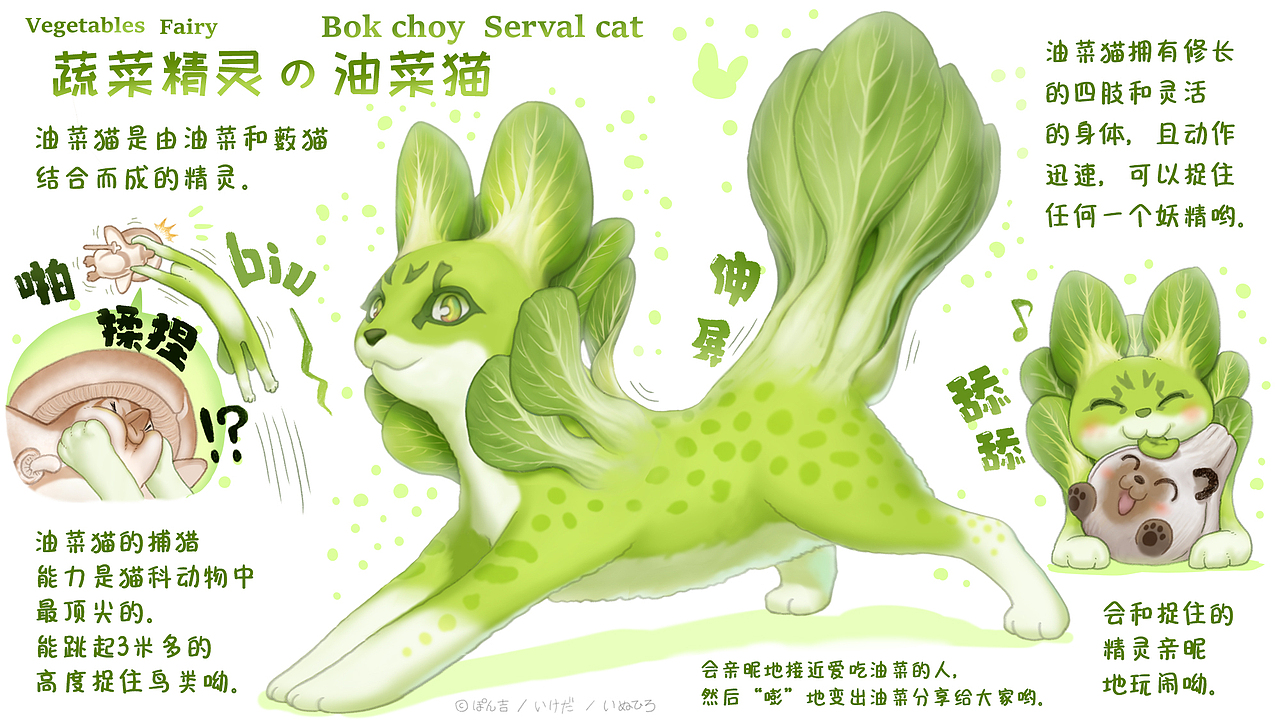 【蔬菜精灵】油菜猫（图ZMzE3MTc3NTUy） - 艺术插画 - 站酷设计师朋吉_插画师原创素材 - 站酷ZCOOL