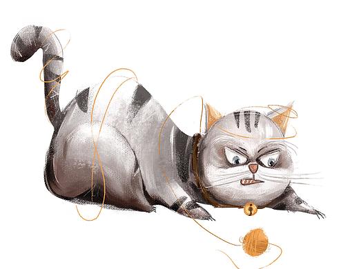 練習(xí)—貓（個人主頁-ZNDE3MTQ3MTI=） - 新銳潮流插畫 - 站酷設(shè)計師呵嘞個呵原創(chuàng)素材 - 站酷ZCOOL