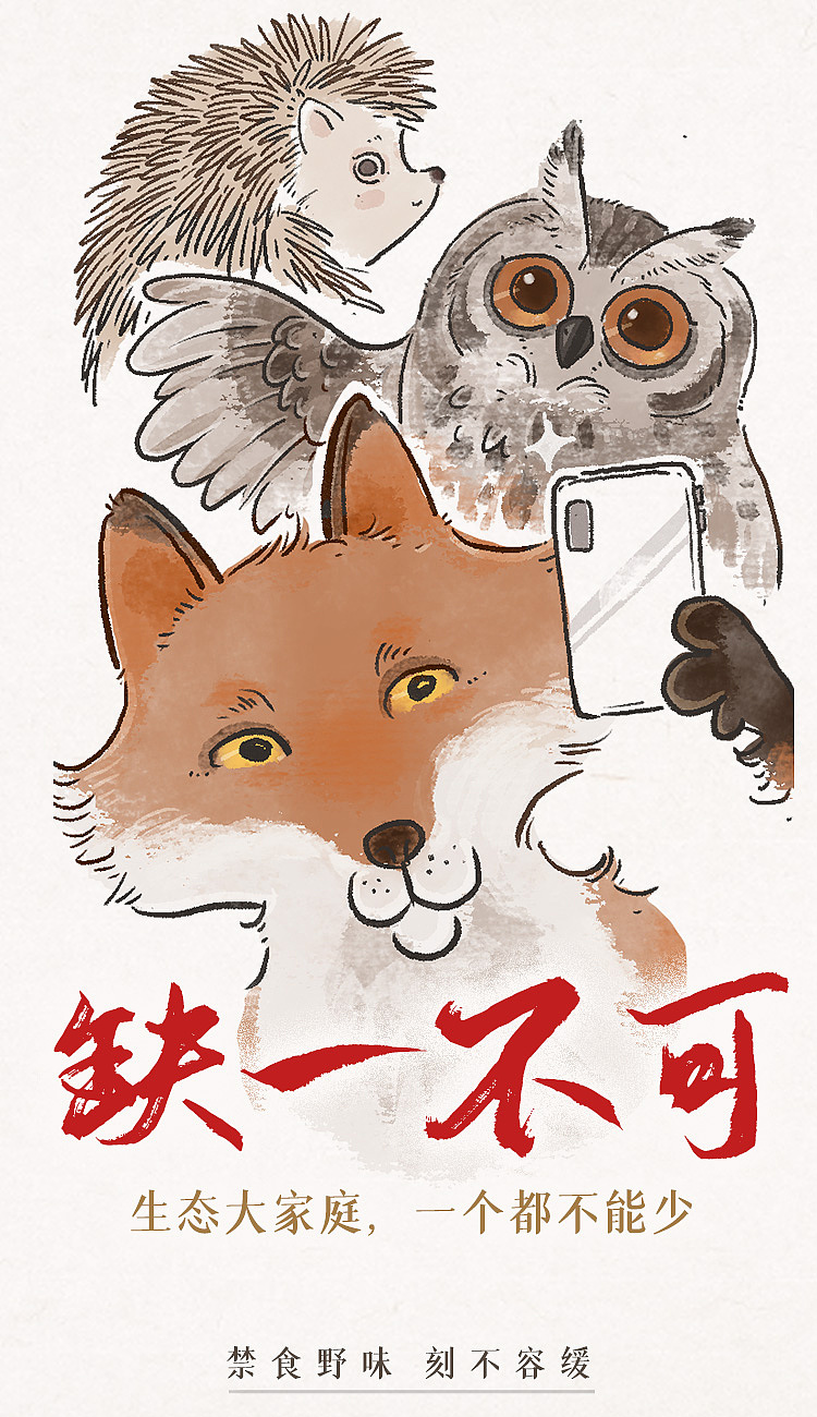 「 禁食野味 」系列插画海报