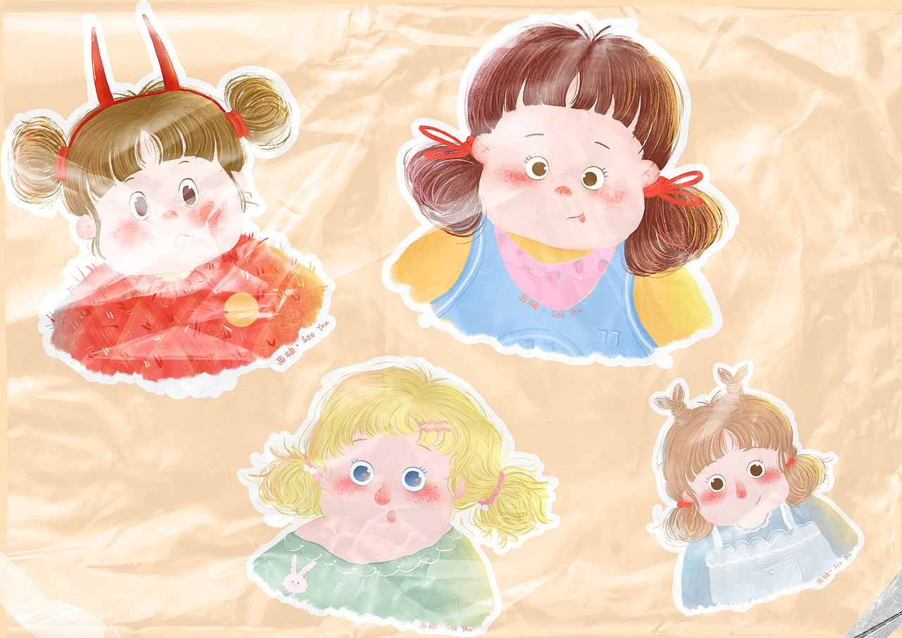 小贴纸呀（图ZMjIxODc4NjY4） - 儿童插画 - 站酷设计师爱吃土豆的逗逗原创素材 - 站酷ZCOOL