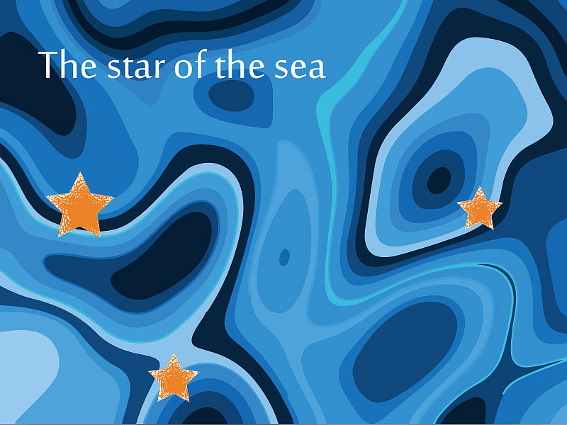 海洋之星蓝色配色渐变排版海报