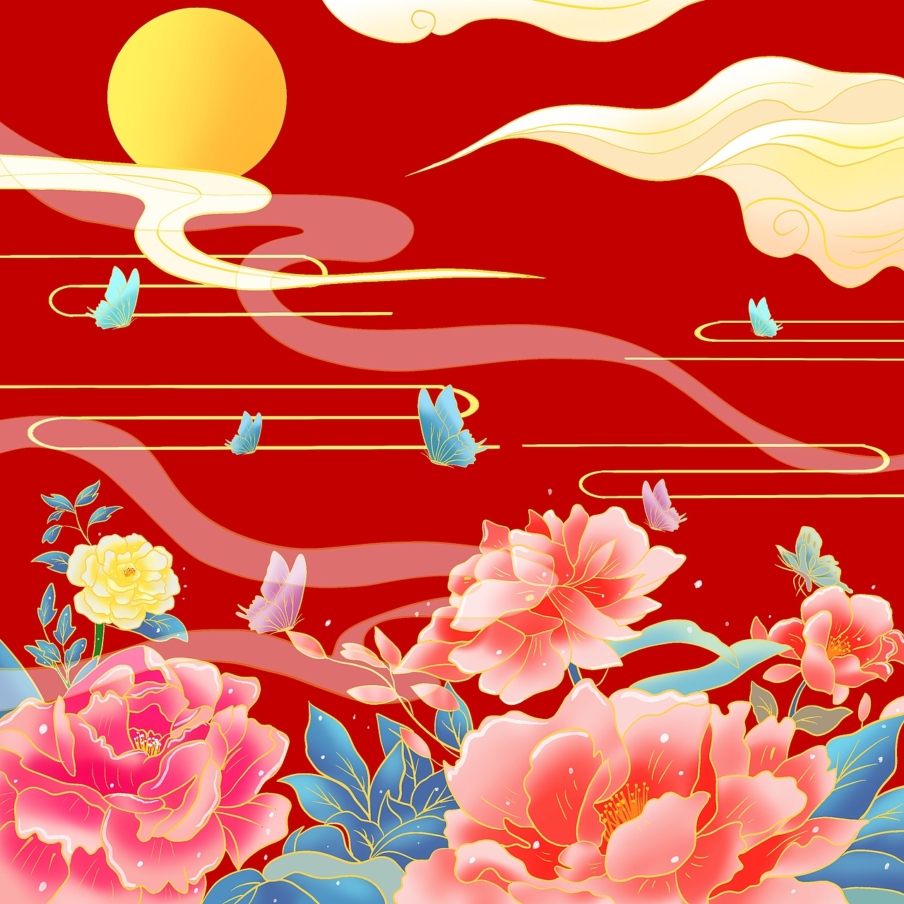 日常国潮风绘画（图ZMzAxMzUwMjky） - 商业插画 - 站酷设计师太阳阁原创素材 - 站酷ZCOOL