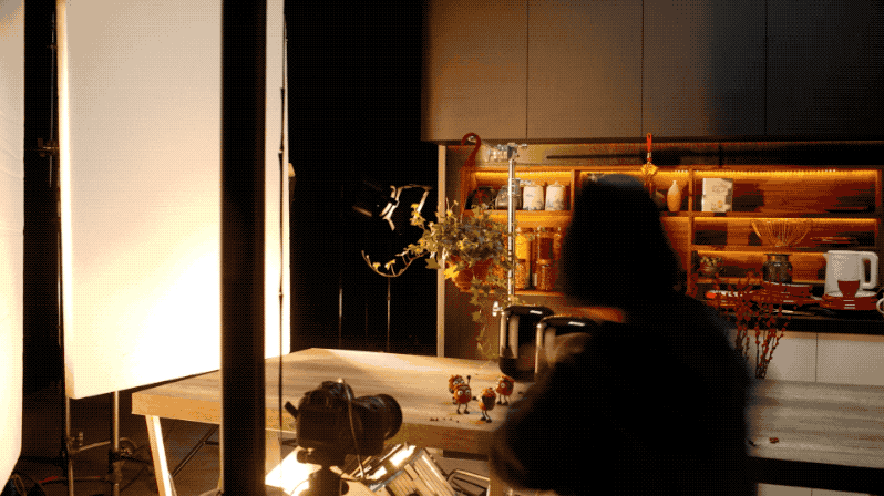 由于制作期间有春节假期,我们拍摄时间非常紧张。
<br>这次动画拍摄的难点在于,偶太多啦,居然都还要跳舞。但即使在这样紧张的制作周期里,动画师还是极力拍出了最好的质感。