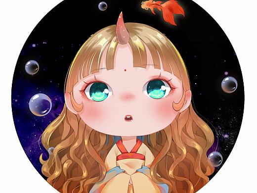 古风Q版插画头像半身立绘