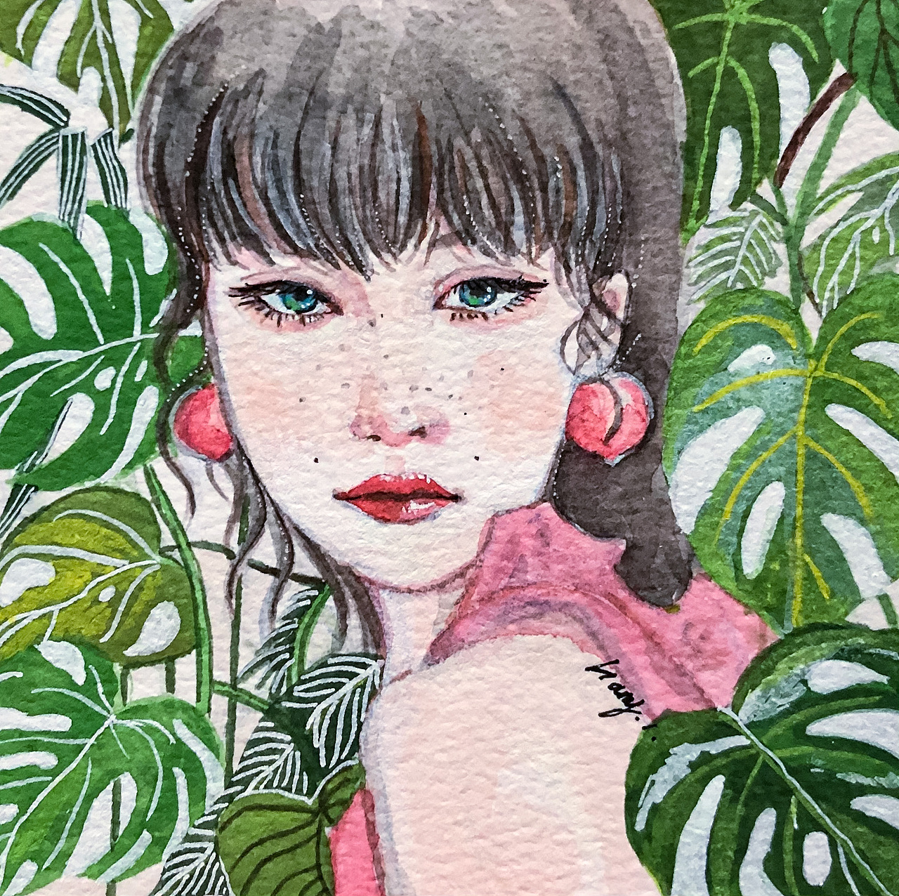 不透明水彩(人物画)