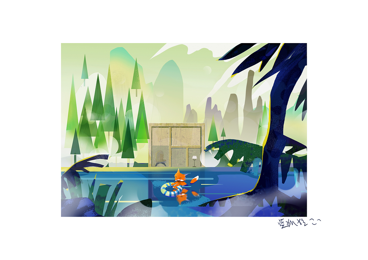 夏天來游泳吧~（圖ZMjE1NTM5MTA4） - 商業(yè)插畫 - 站酷設(shè)計(jì)師頑石仙人原創(chuàng)素材 - 站酷ZCOOL