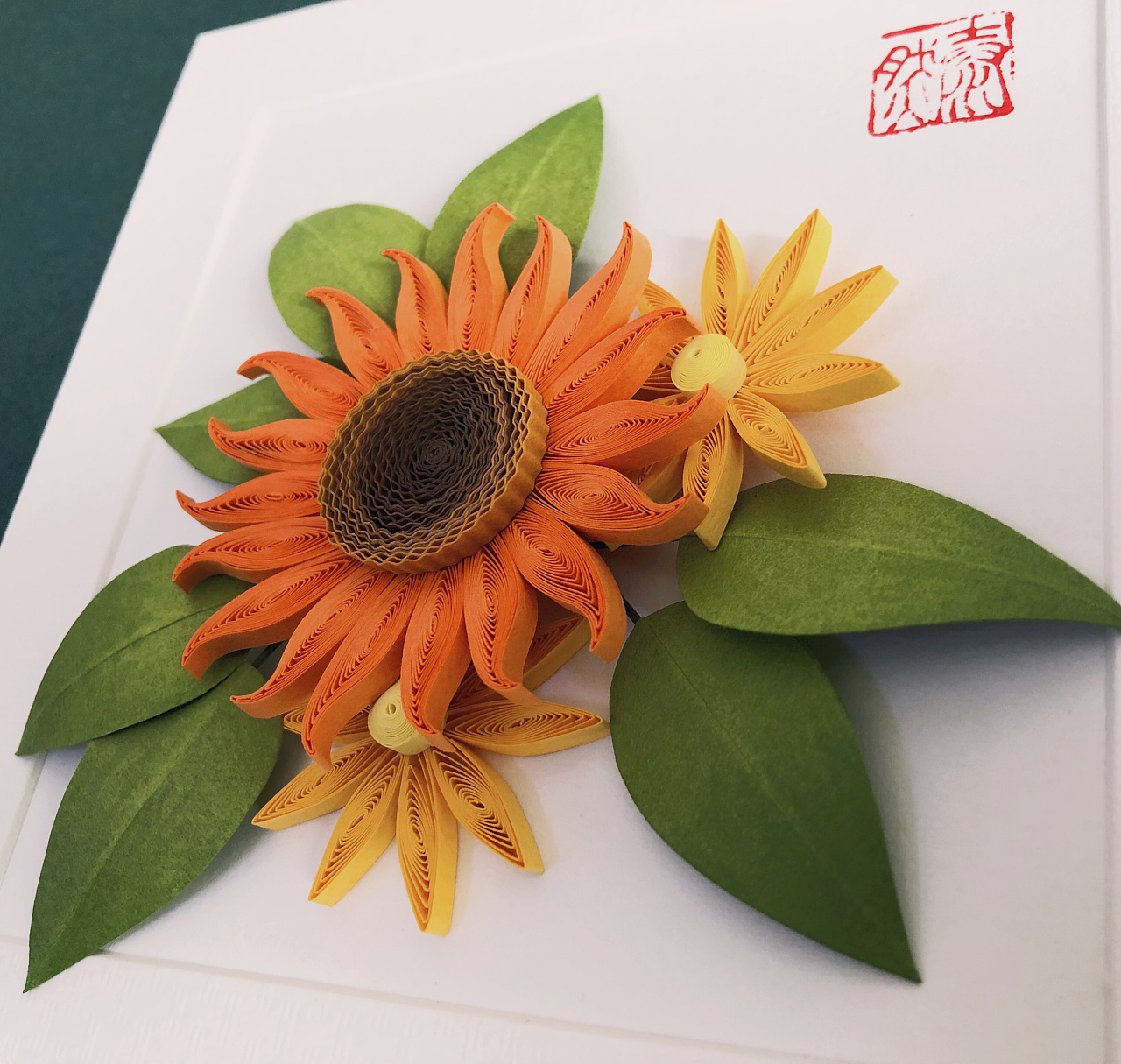 原创衍纸卡片式小幅花卉