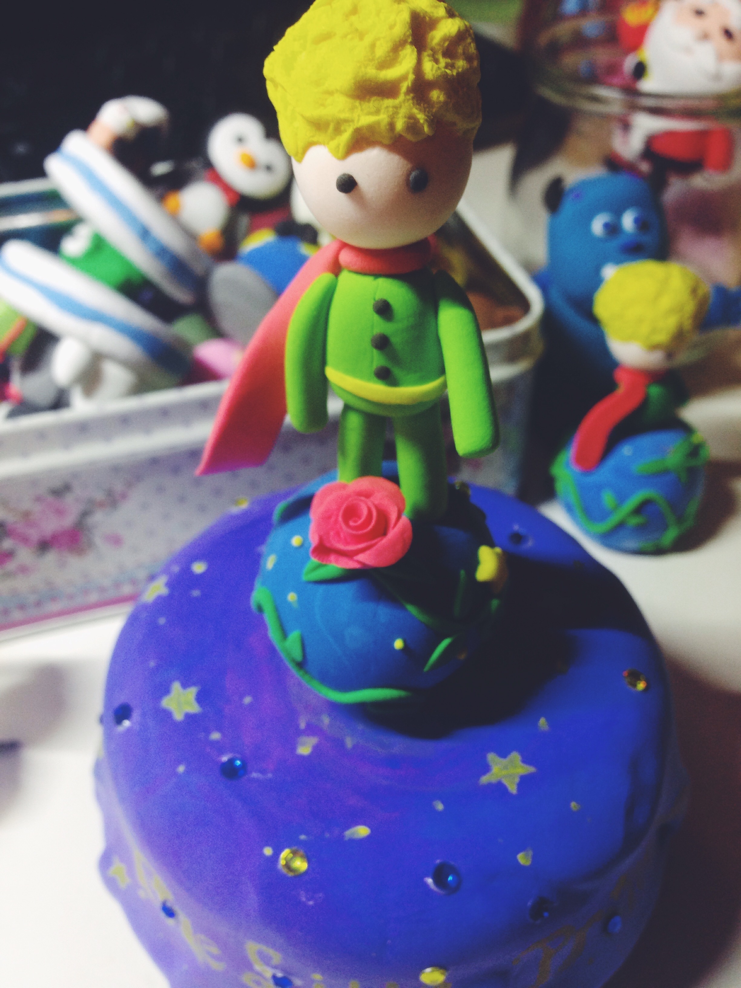 超轻粘土成品 小王子音乐盒