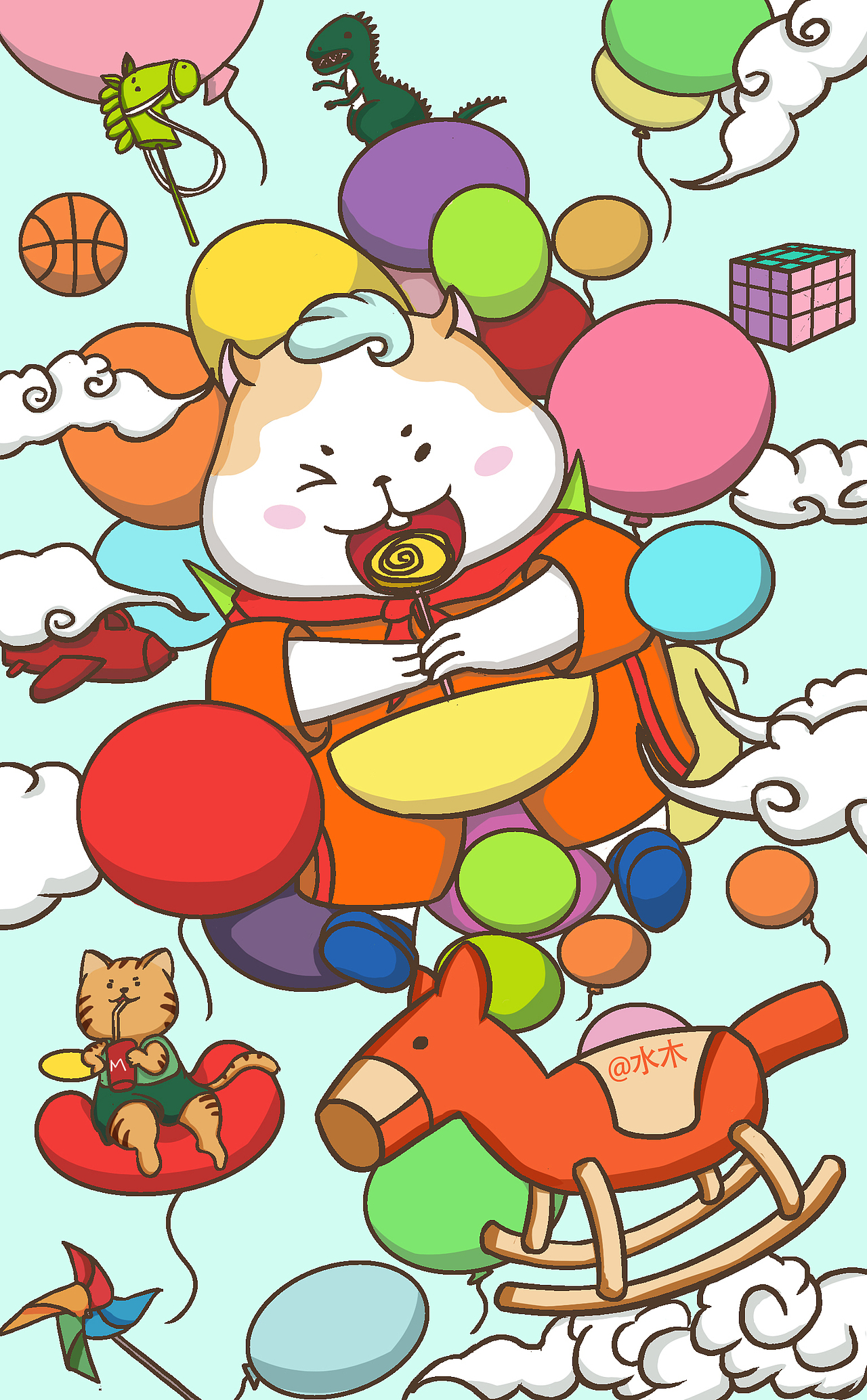 六一儿童节（图ZMTc1NDIzMzk2） - 商业插画 - 站酷设计师水果4号原创素材 - 站酷ZCOOL