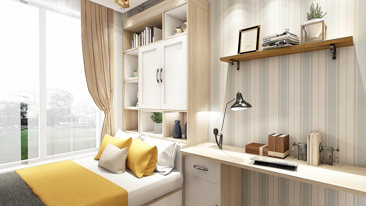 小户型现代原木风全屋衣柜