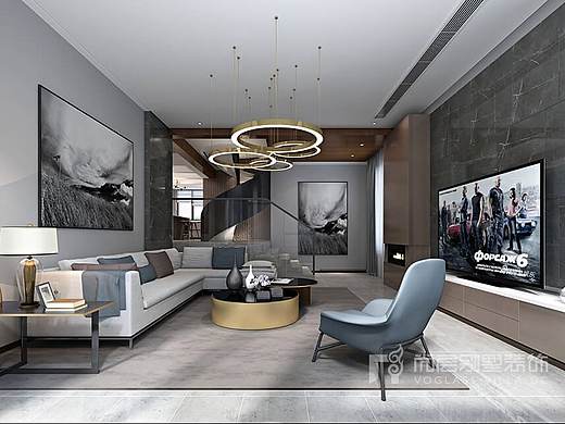 尚层作品｜美之国500平米现代简约风格设计案例（个人主页-ZMzE3NjMwMDQ=） - 家装设计 - 站酷设计师尚层装饰原创素材 - 站酷ZCOOL