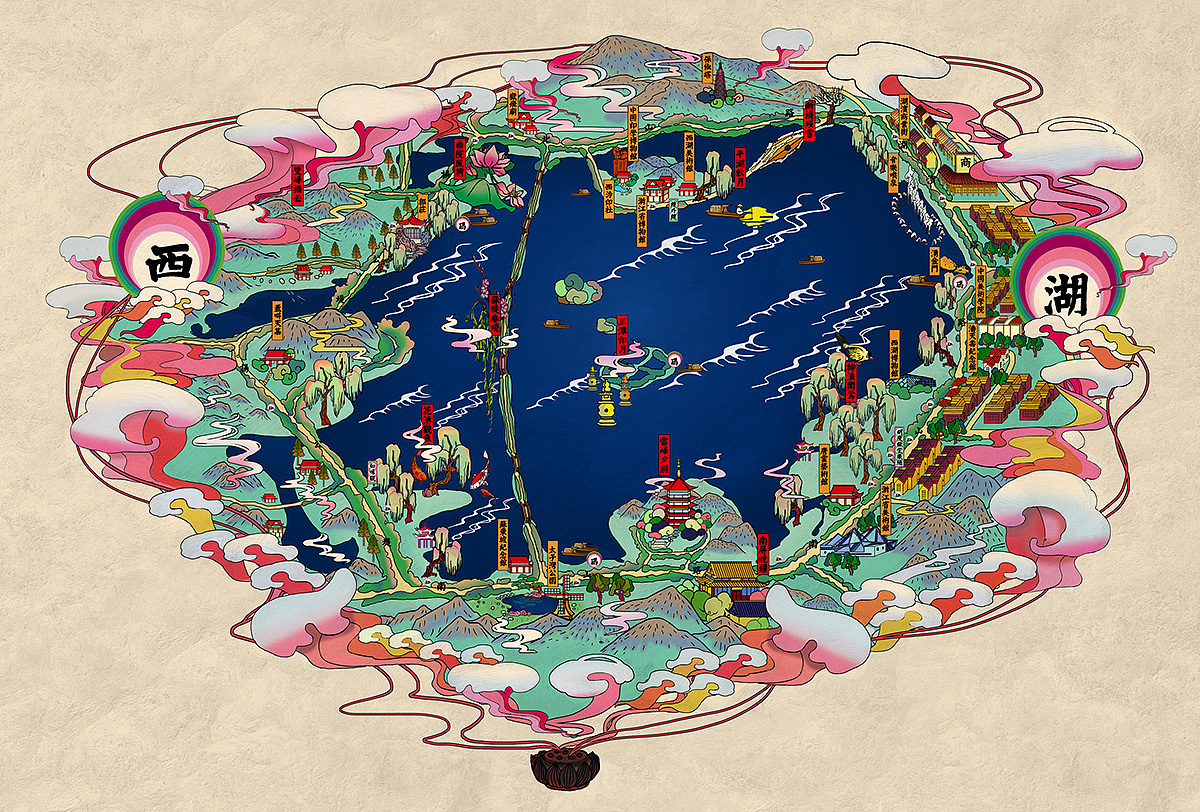 杭州西湖地图