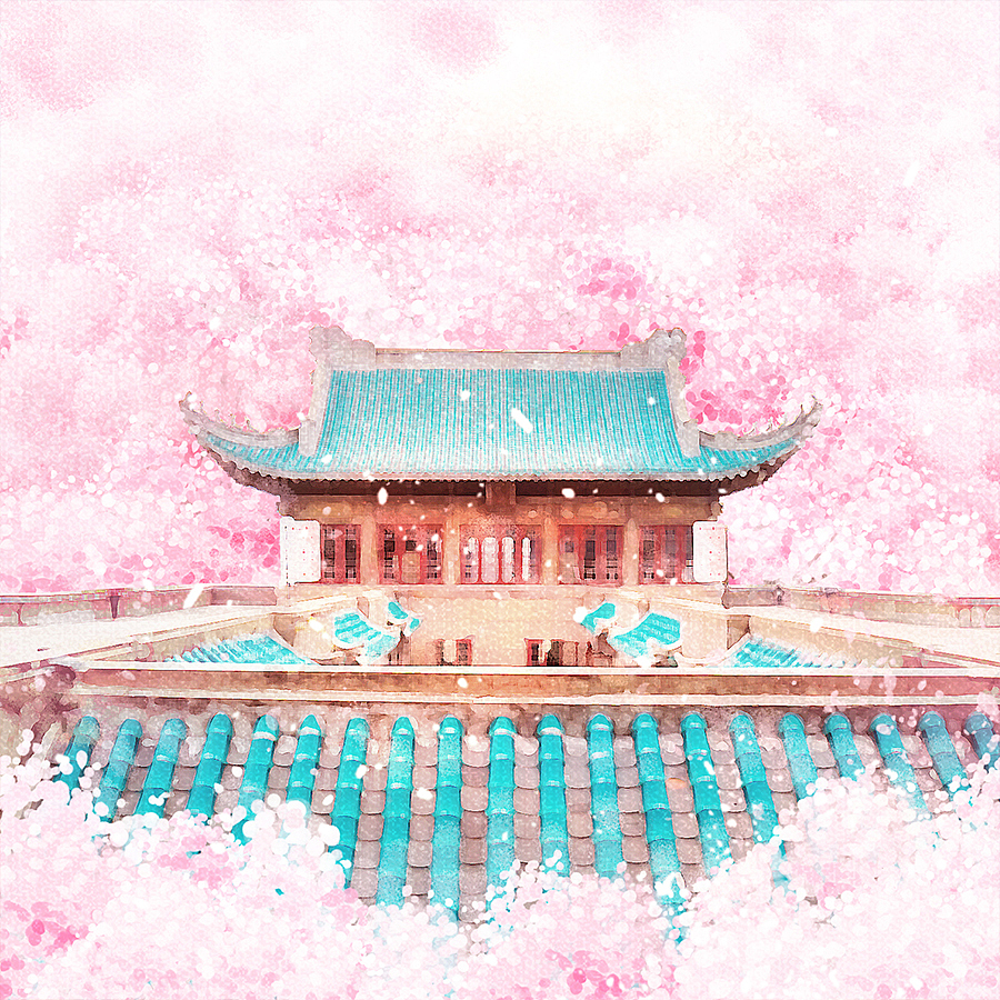 武汉大学樱花季粉粉粉粉粉手绘风海报（图ZMTUwODA2MzEy） - 海报 - 站酷设计师KAI开开原创素材 - 站酷ZCOOL