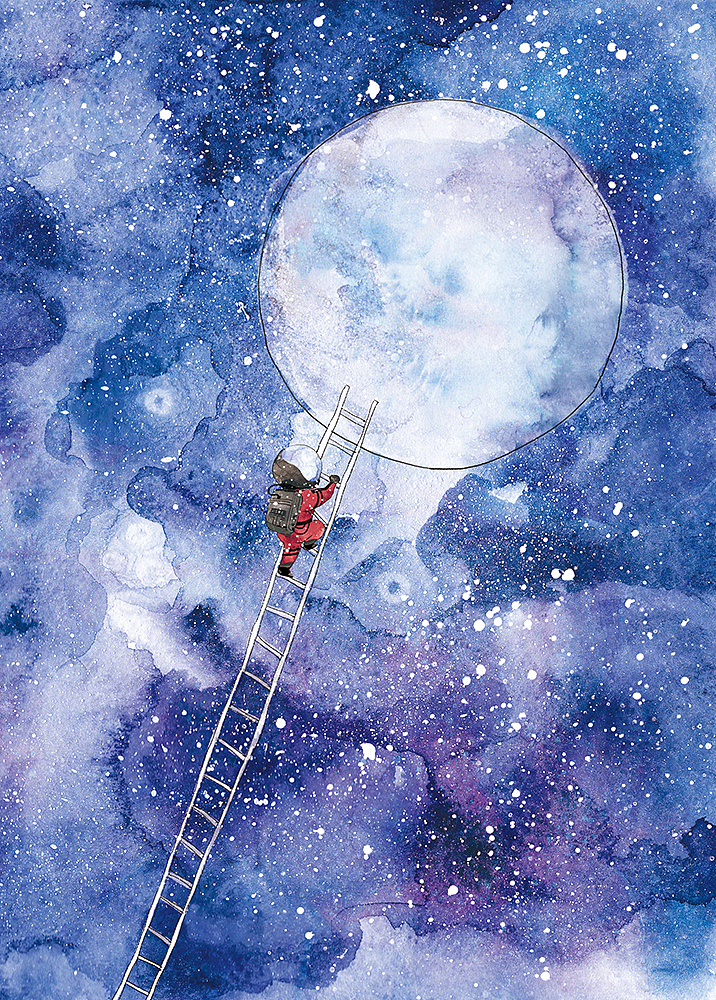 水彩插画 场景 星空 航天|插画|商业插画|道森dawson - 原创作品