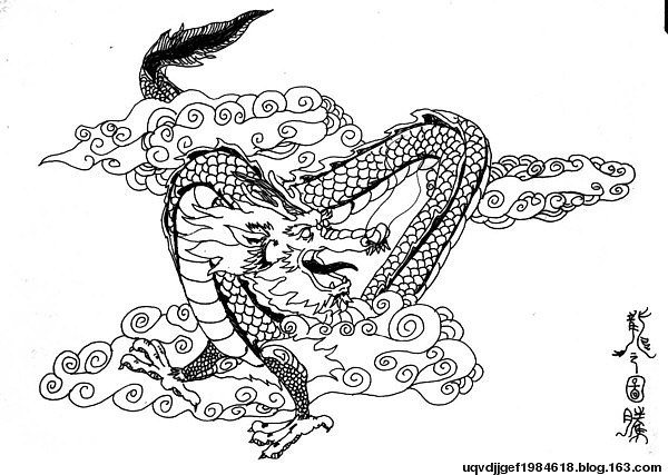手绘,龙的图腾