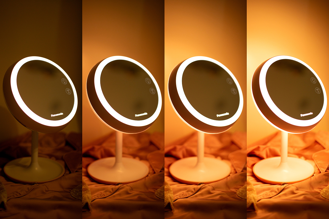 化妆镜台灯功能，4种明暗亮度